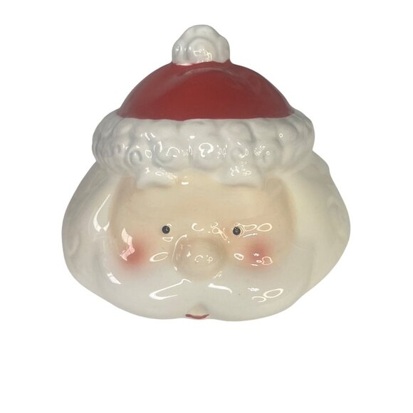 Santa Claus Ceramic Mug Lid & Spoon Red White Holiday - Picture 6 of 10